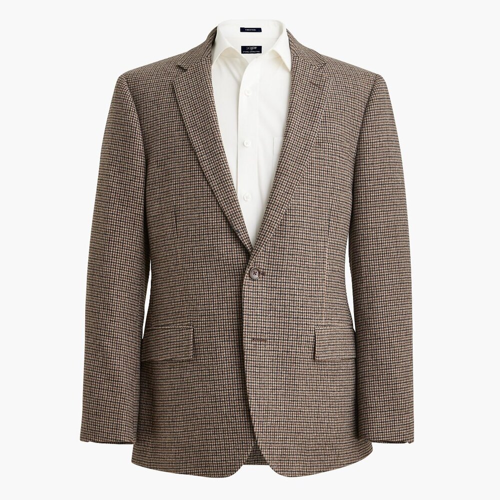Nwt J Crew Slim-fit Thompson Plaid Houndstooth wool-blend blazer 46R